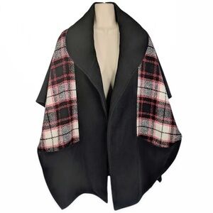 Topshop Black Plaid Cape